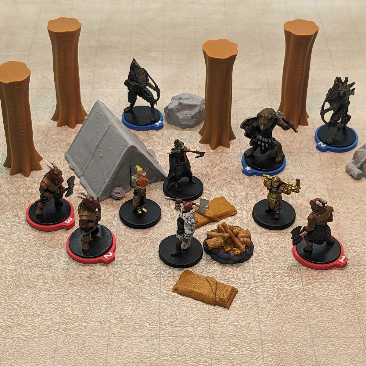 Anneaux miniatures de table numérotés